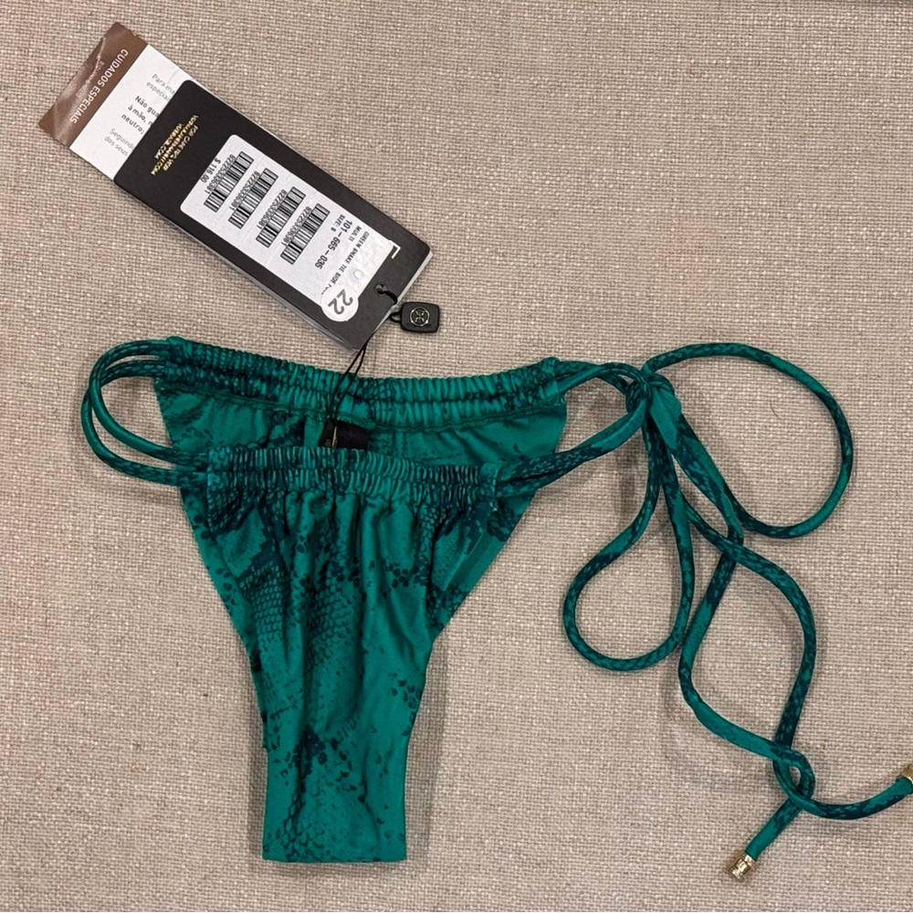 Green Snake Print Bikini Bottom